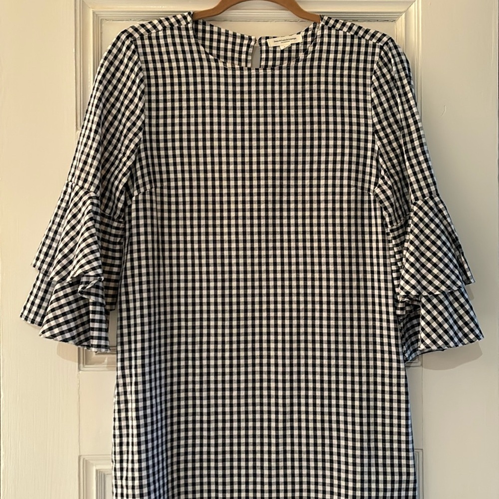 Here is a very stylish black and white check cotton summer dress
